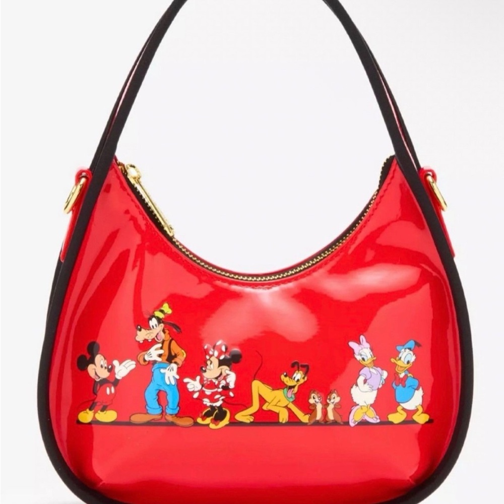 Red Disney Character Patent Leather Shoulder Loungefly Bag